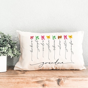 Custom Grandma Pillow, Personalized Grandkids Name Pillow, Grandma Gift, Gift for Grandparents, Create Your Grandma Pillow, Grandma Birthday