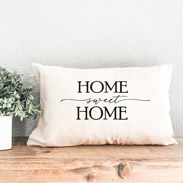 New Home Gift, Home Sweet Home Pillow, Home Pillow, Housewarming Gift, Custom Lumbar Pillow, Living Room Decor, Farmhouse Pillow, Decorative