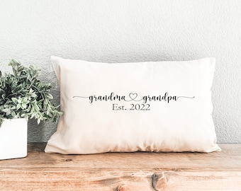 Birth Announcement Pillow, New Baby Gift, Baby Announcement Gift, New Granma Pillow, New Grandparent Pillow, Surprise Announcement Gift