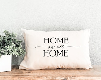New Home Gift, Home Sweet Home Pillow, Home Pillow, Housewarming Gift, Custom Lumbar Pillow, Living Room Decor, Farmhouse Pillow, Decorative