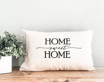 New Home Gift, Home Sweet Home Pillow, Home Pillow, Housewarming Gift, Custom Lumbar Pillow, Living Room Decor, Farmhouse Pillow, Decorative