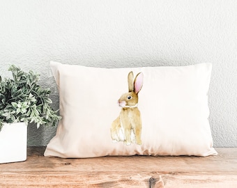 Easter Bunny Gift, Easter Decor, Spring Pillow, Spring Decor, Easter Rabbit Pillow, Bunny Lumbar Pillow, Easter Throw Pillow, Easter Gift