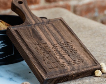 Planche de charcuterie de recette manuscrite, planche à découper personnalisée, cadeau pour la mère, cadeau de grand-mère, recette de famille gravée, cadeau d'anniversaire de maman