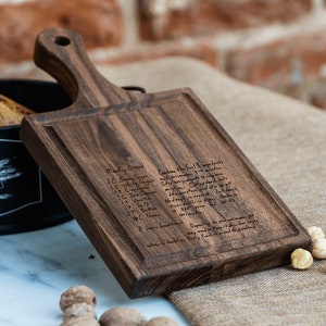 Cutting Board Featuring Recipe for a Mom – Charcuterie Board