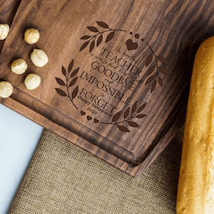 Teacher Retirement Gift, Cutting Board Personalized, Custom Cutting Board, Mentor Gift, Charcuterie Board, Cheese Board, Serving Board Gift