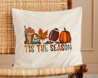 Fall Decorative Pillow Cover, Autumn Pumpkin Decor, Farmhouse Throw Pillow