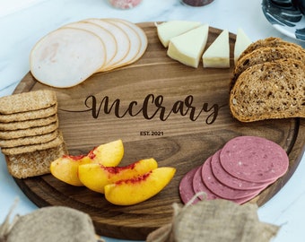 Personalized Walnut Charcuterie Board, Couple Gift, Anniversary Gift