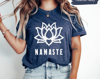 Namaste Shirt, Minimalist Lotus Pattern Tee, Lotus Flower Shirt, Meditation Shirt, Namaste Yall, Yoga Lover Shirt, Yoga Teacher Gift