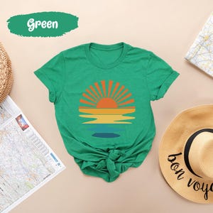 Sunset Shirt, Sun Tshirts, Sunrise Shirts, Nature Tshirt, Sea T-Shirt, Beach T Shirt, Celestial T Shirts, Summer T-Shirts, Cute Womens Shirt image 5