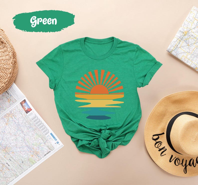 Sunset Shirt, Sun Tshirts, Sunrise Shirts, Nature Tshirt, Sea T-Shirt, Beach T Shirt, Celestial T Shirts, Summer T-Shirts, Cute Womens Shirt image 5