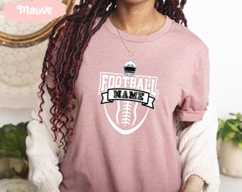 Football Name Shirt, Custom Football, Girls Football Tee, Football Kids, Football Party, Football Shirt, Football Gifts, Custom Sports Shirt