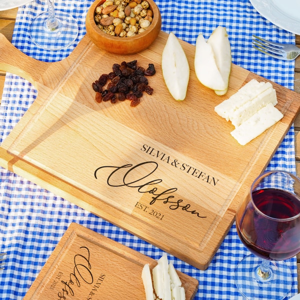 Personalisiertes Charcuterie Brett, Schneidebrett nach Maß, Einweihungsgeschenk, Paar Geschenk, Brautparty Geschenk, Hochzeitsgeschenk, Weihnachten