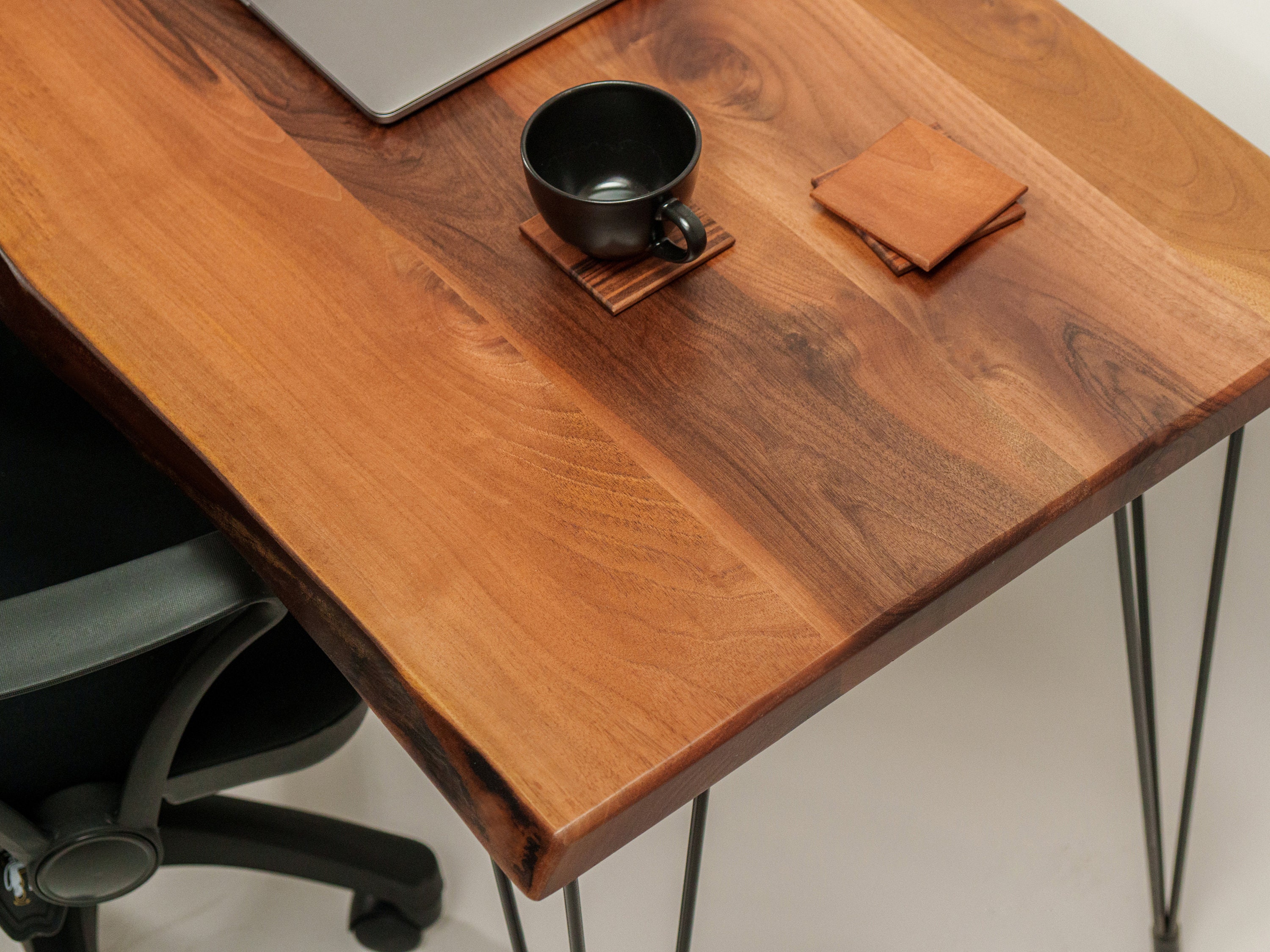 Solid Walnut Narrow Office Desk– Artisan Born