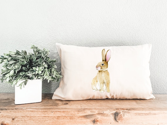 Easter Bunny Gift, Easter Decor, Spring Pillow, Spring Decor, Easter Rabbit Pillow, Bunny Lumbar Pillow, Easter Throw Pillow, Easter Gift