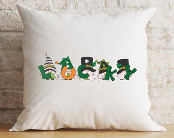 Custom St. Patrick's Day Gnome Pillow, Irish Decor