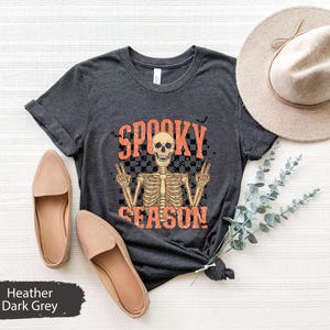 Spooky Skeleton Shirt, Spooky Season Shirt, Spooky TShirt, Halloween Shirts, Halloween Gift, Skeleton T-Shirt, Halloween Skeleton Tee image 7