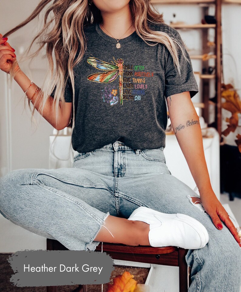 Motivational Shirt, Inspirational Shirt, Positive Quotes Tee, Inspirational Saying Tee, Positivity Shirt, Dragonfly Shirt, Kindness Gift image 4