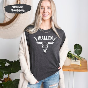 Cow Skull T Shirt, Wallen Shirts, Country Music Shirt, Wallen Tshirt, Country Concert, Country Tshirts, Western Graphic Tee, Rodeo T Shirt