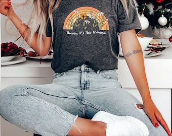 Rainbow Floral Trauma Shirt, Mental Health Tee