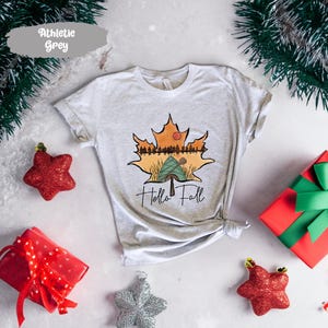 Bonjour T-shirt automne, chemise automne, t-shirt automne feuilles mortes, chemise saisonnière, jolie chemise pour femme, cadeau pour les amoureux de l'automne, t-shirt automne, chemises automne femme