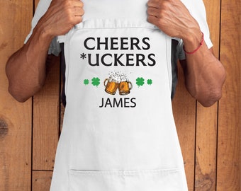 St. Patrick's Day BBQ Apron, Cheers Apron, Day Drinking Grill Apron, Irish Day Gifts, Grilling Gift for Irish Man, St. Patrick's Day Gifts