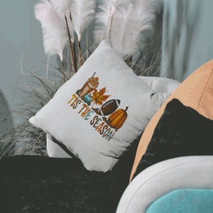 Fall Decorative Pillow Cover, Autumn Pumpkin Decor, Farmhouse Throw Pillow image 2