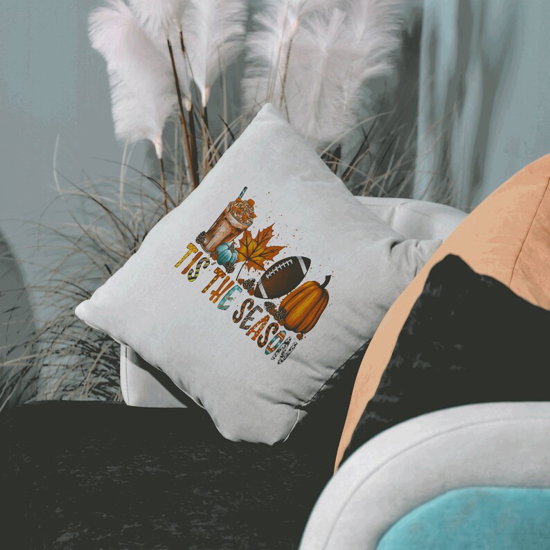 Fall Decorative Pillow Cover, Autumn Pumpkin Decor, Farmhouse Throw Pillow image 2