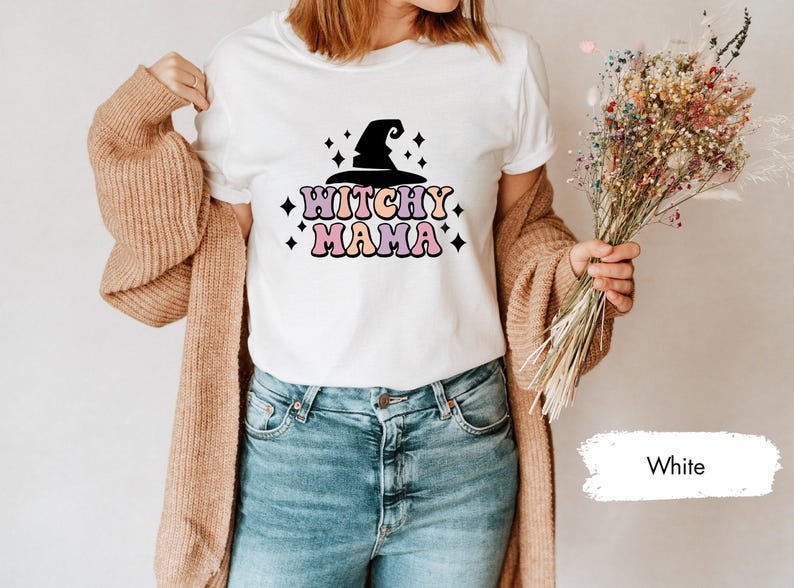 Witchy Mama Shirt, Witch Mama Shirt, Witchy Mom Shirt, Witch Mom Shirt, Witches Shirt, Witchy TShirt, Halloween TShirt, Gift For Halloween image 2