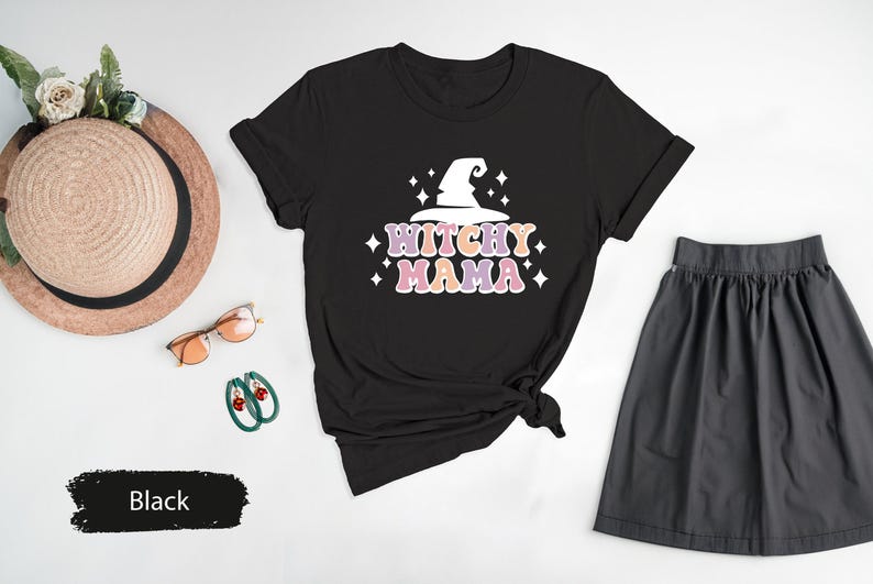 Witchy Mama Shirt, Witch Mama Shirt, Witchy Mom Shirt, Witch Mom Shirt, Witches Shirt, Witchy TShirt, Halloween TShirt, Gift For Halloween image 5