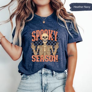 Spooky Skeleton Shirt, Spooky Season Shirt, Spooky TShirt, Halloween Shirts, Halloween Gift, Skeleton T-Shirt, Halloween Skeleton Tee image 3