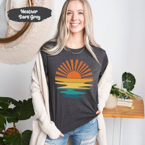 Sunset Shirt, Sun Tshirts, Sunrise Shirts, Nature Tshirt, Sea T-Shirt, Beach T Shirt, Celestial T Shirts, Summer T-Shirts, Cute Womens Shirt image 1
