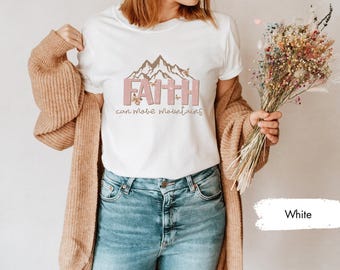 Shirt bijbelvers, shirt geloof, christelijke shirts, religieus T-shirt, bijbel T-shirt, Jezus shirt, T-shirt vrouwen kerk, geloof kan bergen verzetten