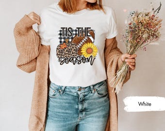 Tis The Season, Fall Season Shirt, Football Season Shirt, Fall Shirt, Football Shirt, Leopard Pumpkin Shirt, Fall TShirt, Pumpkin Tee