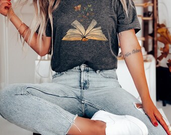 Butterfly Book T-Shirt, Reading Gift, Bookworm Tee