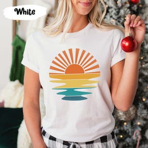 Sunset Shirt, Sun Tshirts, Sunrise Shirts, Nature Tshirt, Sea T-Shirt, Beach T Shirt, Celestial T Shirts, Summer T-Shirts, Cute Womens Shirt image 2