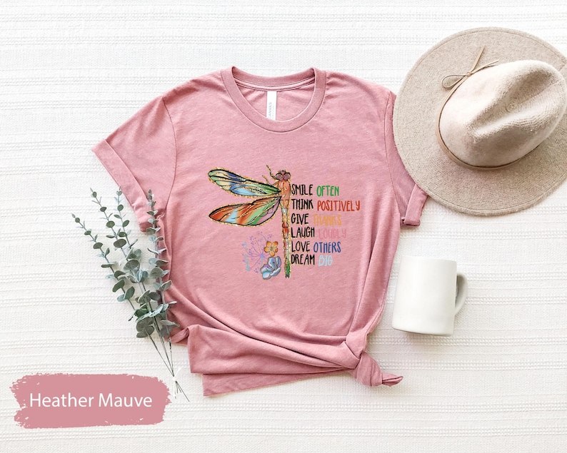 Motivational Shirt, Inspirational Shirt, Positive Quotes Tee, Inspirational Saying Tee, Positivity Shirt, Dragonfly Shirt, Kindness Gift image 3