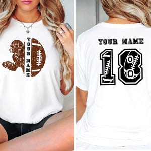 Camisa personalizada com nome e número de futebol, camisa de fã de time de futebol, camisa de futebol personalizada, camisa de futebol personalizada, presente de futebol personalizado