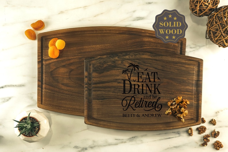 Custom Retirement Cutting Board, Engraved Cheese Board, Personalized Charcuterie Board Gift, Gift for Retirement, Personalized Gift image 2