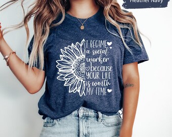 Social Worker Sunflower Graphic Tee, Unisex Gift