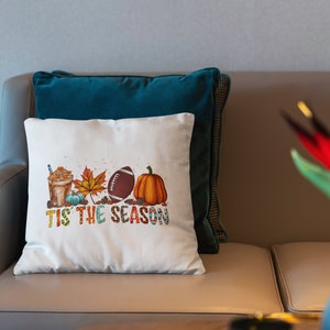 Fall Decorative Pillow Cover, Autumn Pumpkin Decor, Farmhouse Throw Pillow image 3
