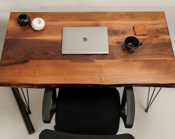 Custom Size Live Edge Walnut Table, Desk