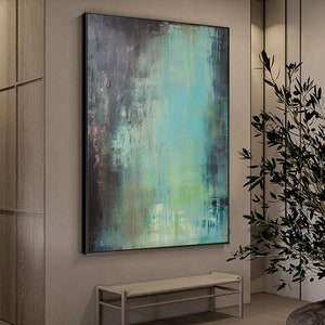 Green Minimalist Painting Freen Wall Art Green Canvas Painting Green Abstract Art Green Canvas Wall Art Large Green Abstract Painting