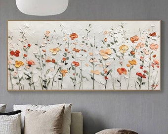 Flower Oil Painting On Canvas Abstract Pink Flower Painting Flower Landscape Painting Floral Wall Art Canvas Spring Living Room Wall Art