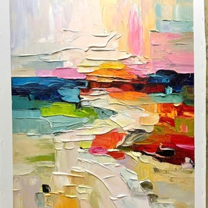 Large abstract wall art colorful acrylic canvas large canvas art for living room modern abstract art image 2