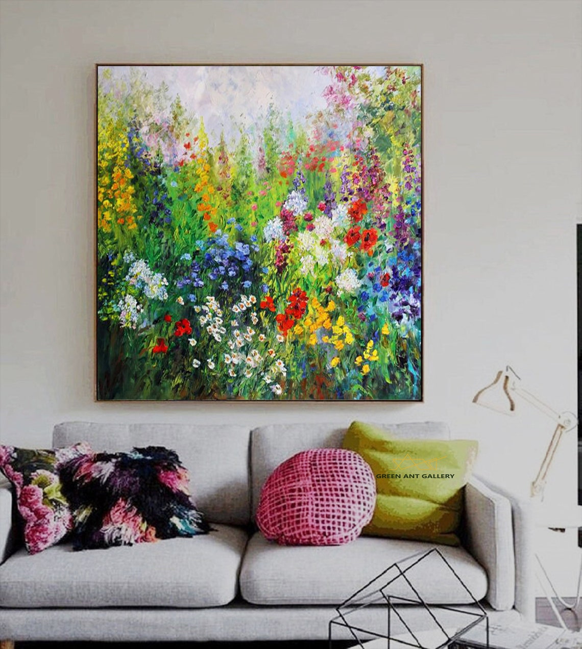 Flower Oil Painting on Canvas Abstract Colorful Flower - Etsy