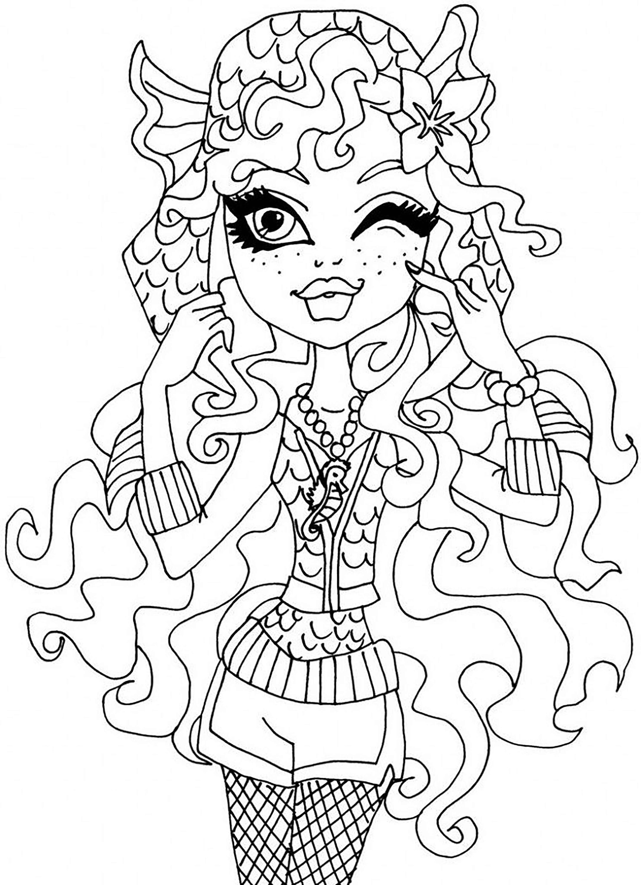 Coloring Pages For Girls Monster High Clawdeen