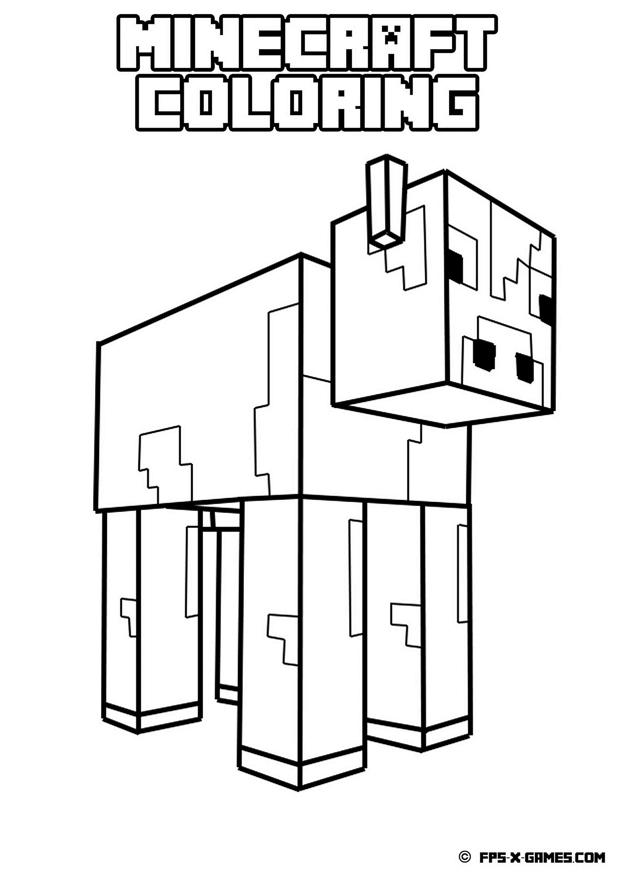 Minecraft Coloring Pages Animals