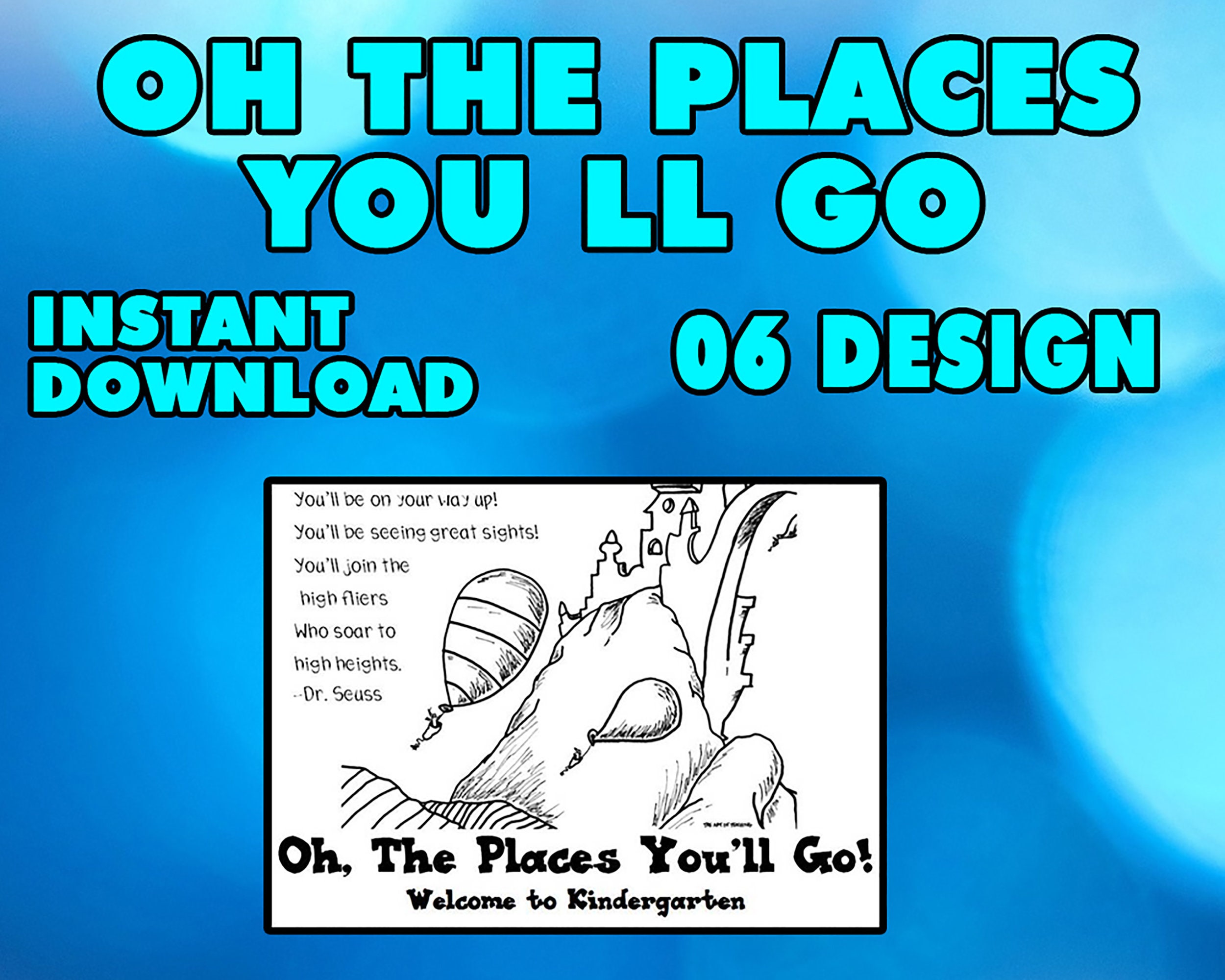 Dr Seuss Coloring Page Oh The Places Youll Go