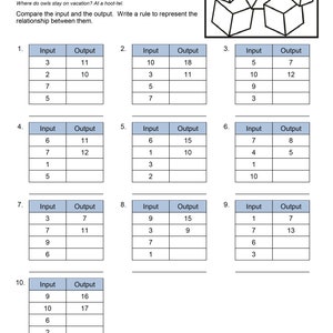 Math Practice Sheets Input Output - Etsy