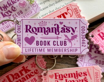 Bookish Keyring. Bookish girlie Keyring. Booklovers keyring. Gifts for her. Bookish. Booktok. Gifts for readers. Book trope keyring.